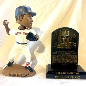Pedro Martinez Boston Red Sox Bobblehead & Hall of Fame plaque